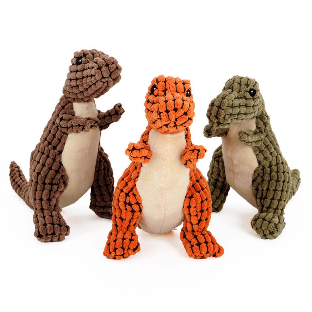 Giant Fleece Dinosaur Interactive Dog Toy With Squeakers - Perfect For